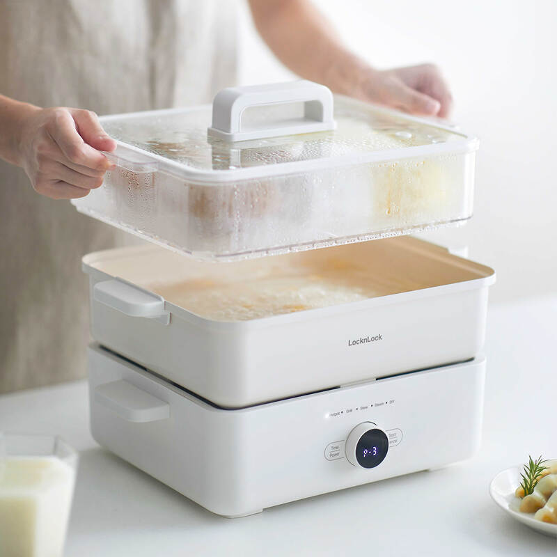 Nồi Lẩu Đa Năng Locknlock Bianco Electric Multicooker 4.5L, 220V, 50Hz, 1500W - Màu Ngà - EJP154IVY, , large image number null